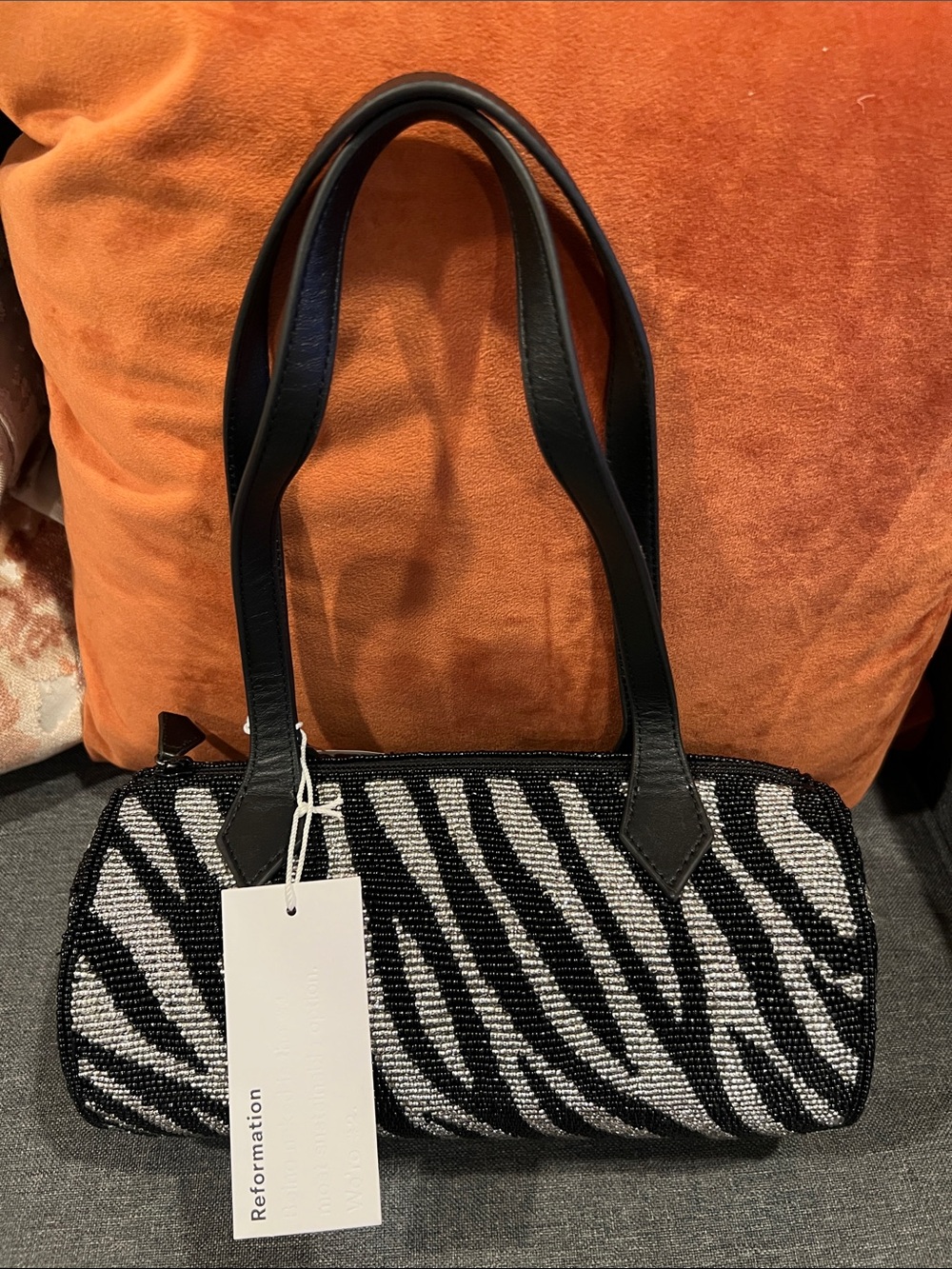 Reformation Zebra Beaded Aurora Shoulder Bag - Picture 4 of 8